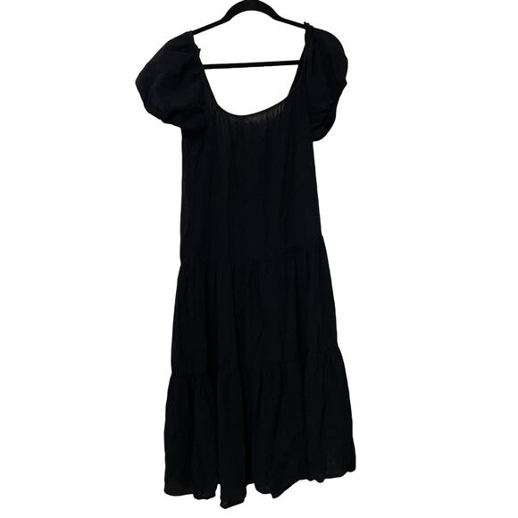 Honorine 100% Cotton Black Tiered Elodie Midi Maxi Dress Size XS - Picture 3 of 7